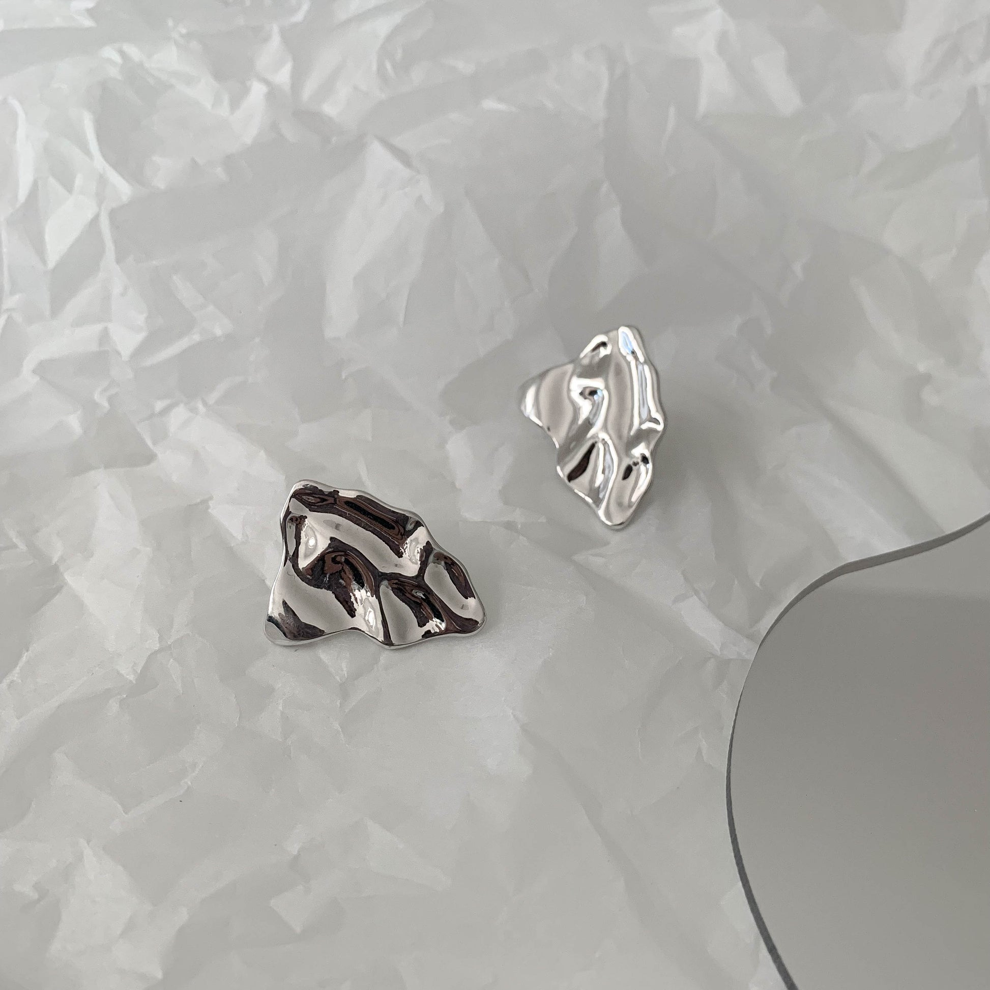 Crumpled Geometric Earrings