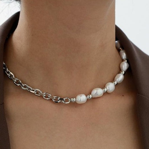 Large Pearl Chain Necklace