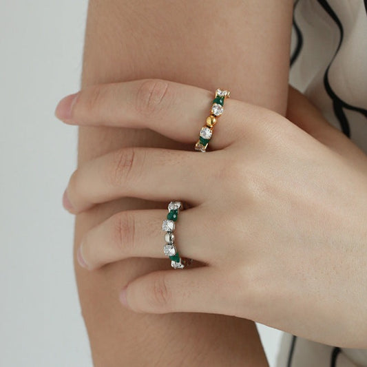 Beaded Stone Ring