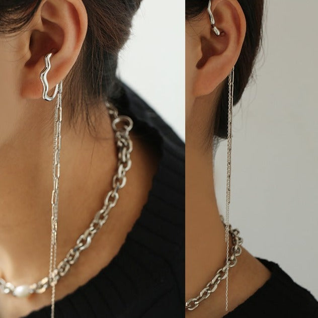 Long Chain Tassel Ear Cuff