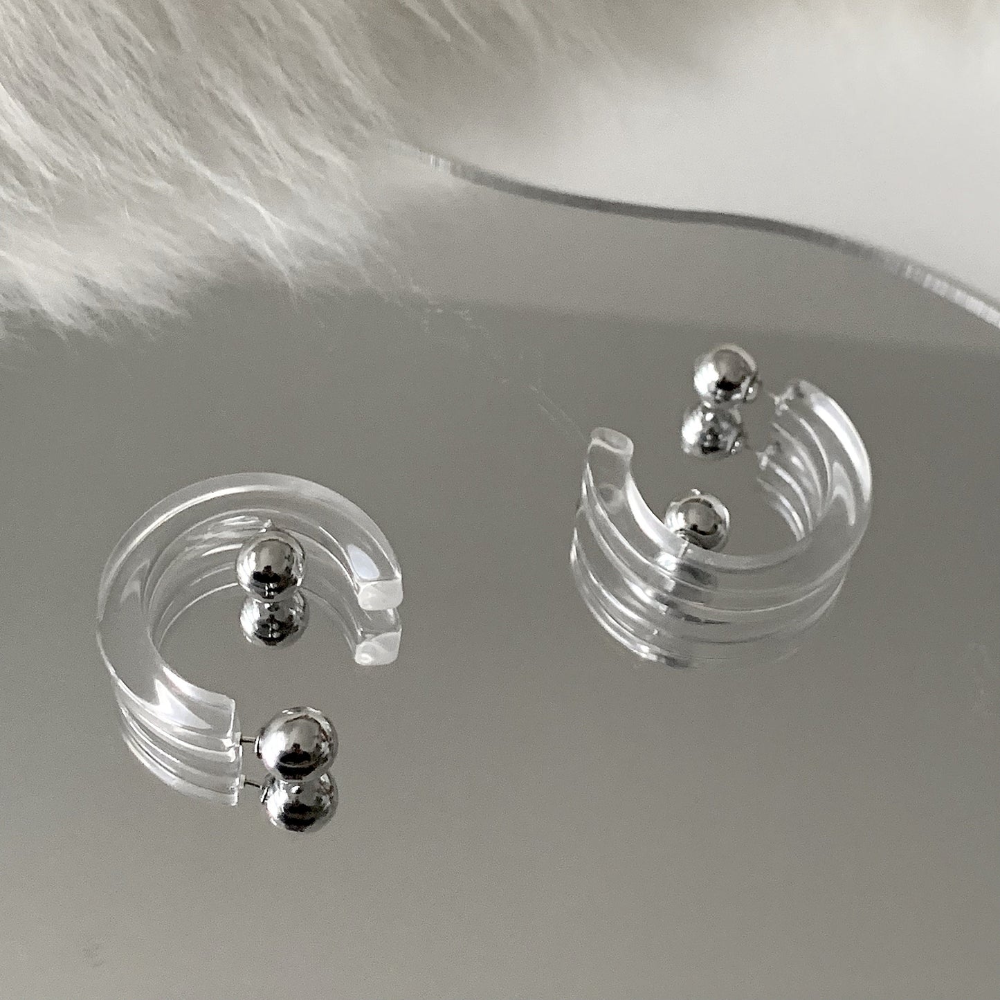 Transparent Tube Hoop Earrings