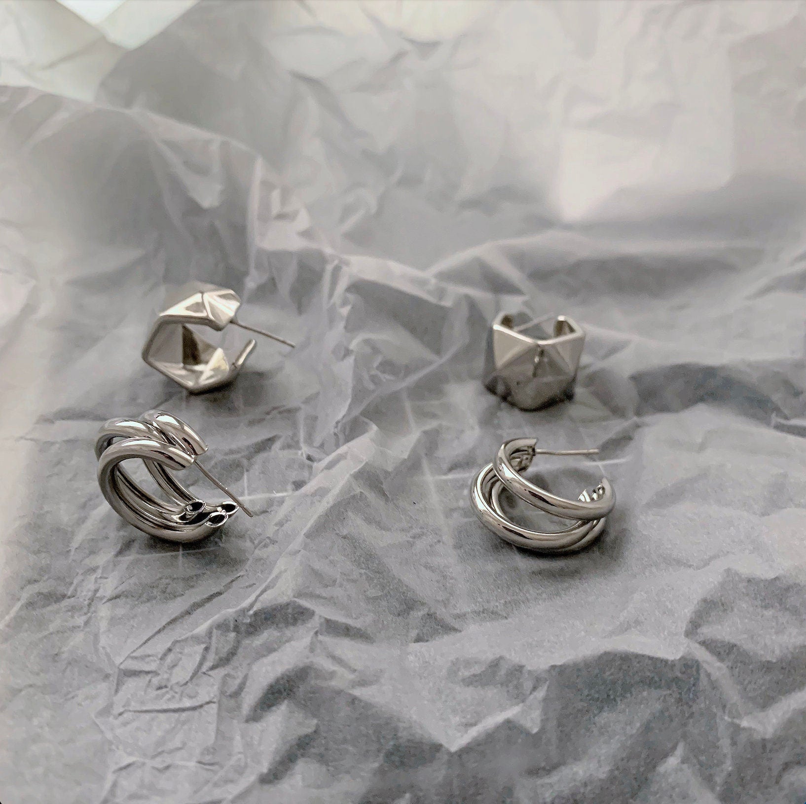 Mini Silver Hoop Earrings