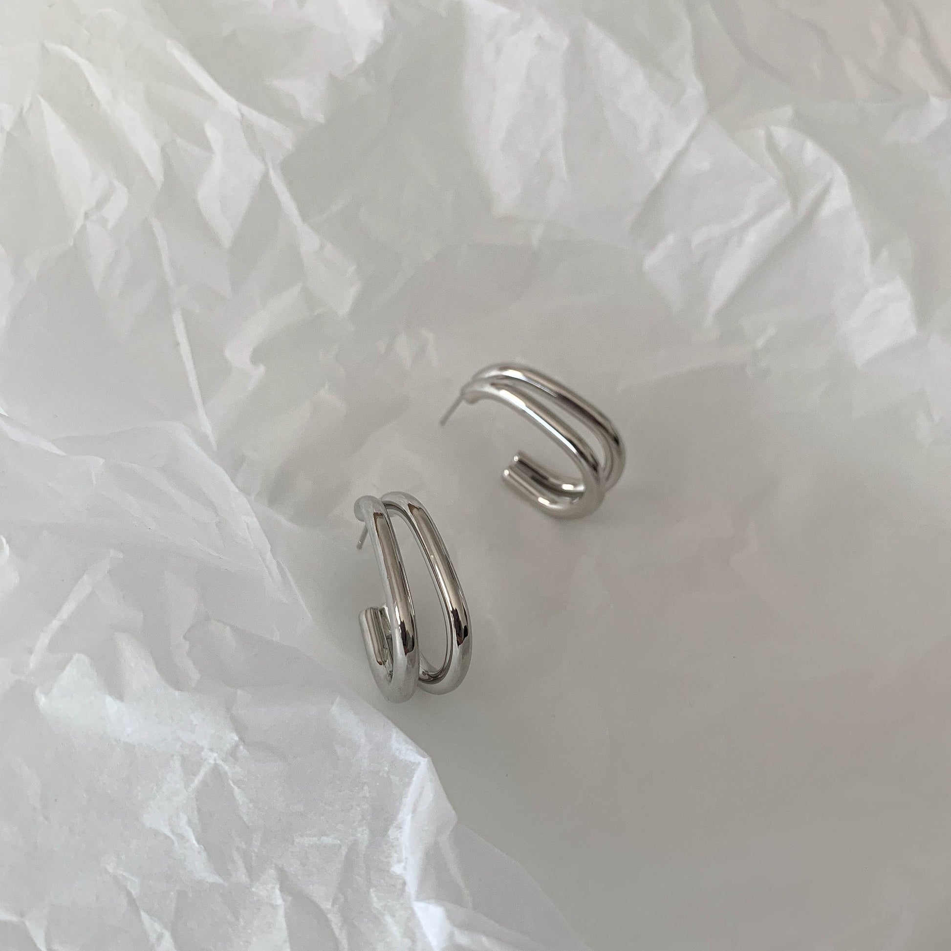Double Thin Oval Hoops